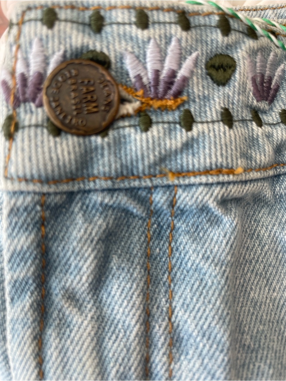 FARM Rio Light Blue Denim Shorts with Multicolor Floral Embroidery Size 31 NWT - Picture 9 of 9